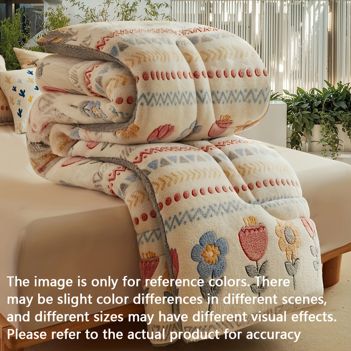 Boho Floral Quilt Polyester Fiber Woven Yellow for Bedroom Guest Room All Seasons