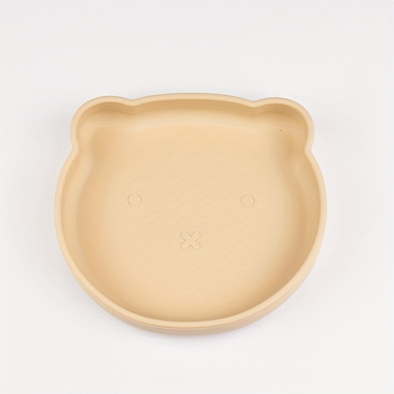 Kids Silicone Plate with Divided Sections and Suction Cup BPA-Free Food Grade Durable Easy to Clean