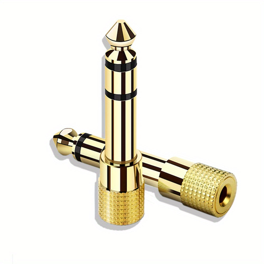 Audio Adapter 3.5mm Female to 6.5mm Male Stereo Converter for Laptop Bright Yellow