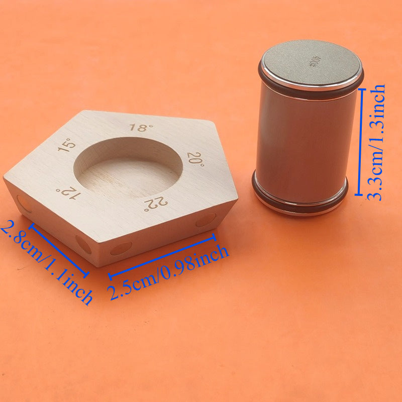 Wooden Knife Sharpener with Magnetic Diamond Whetstone and Adjustable Angles