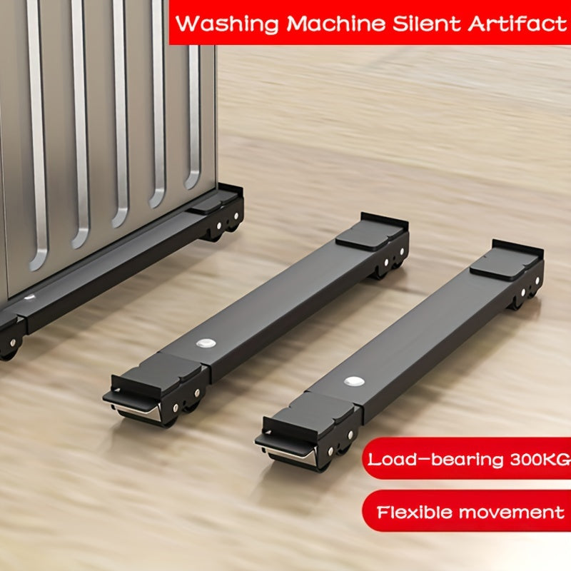 Metal Washing Machine Stand 300kg Load Anti-Vibration Non-Slip with Wheels