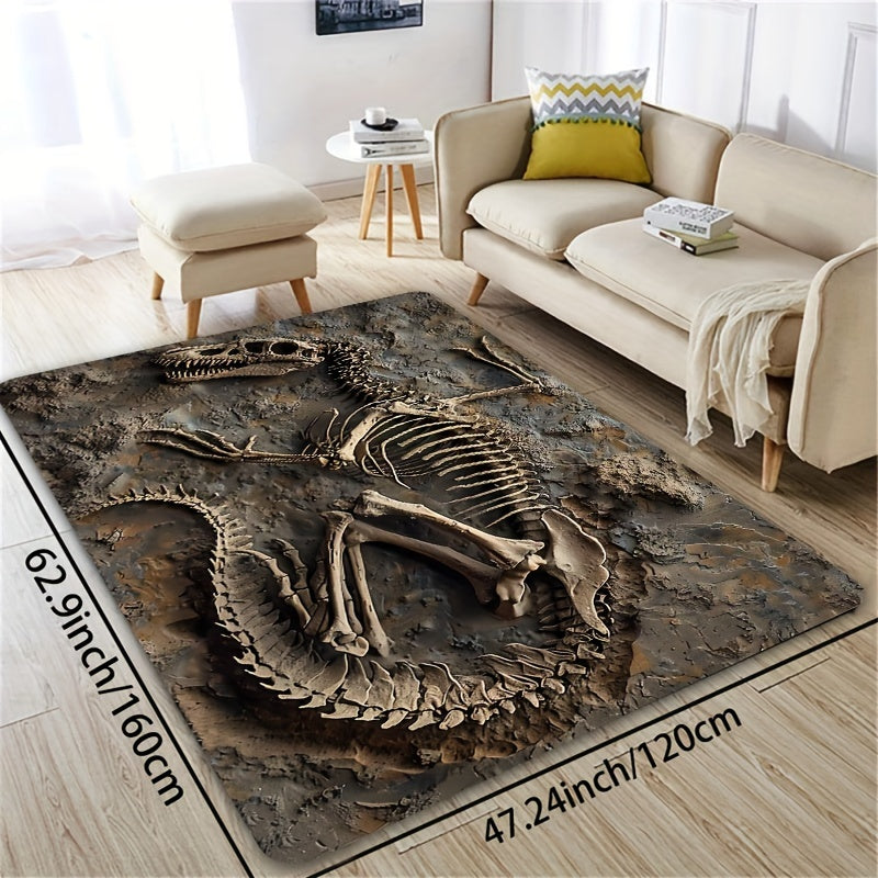 Dinosaur Fossil Area Rug Thick Soft Machine Washable Indoor Decor Mat