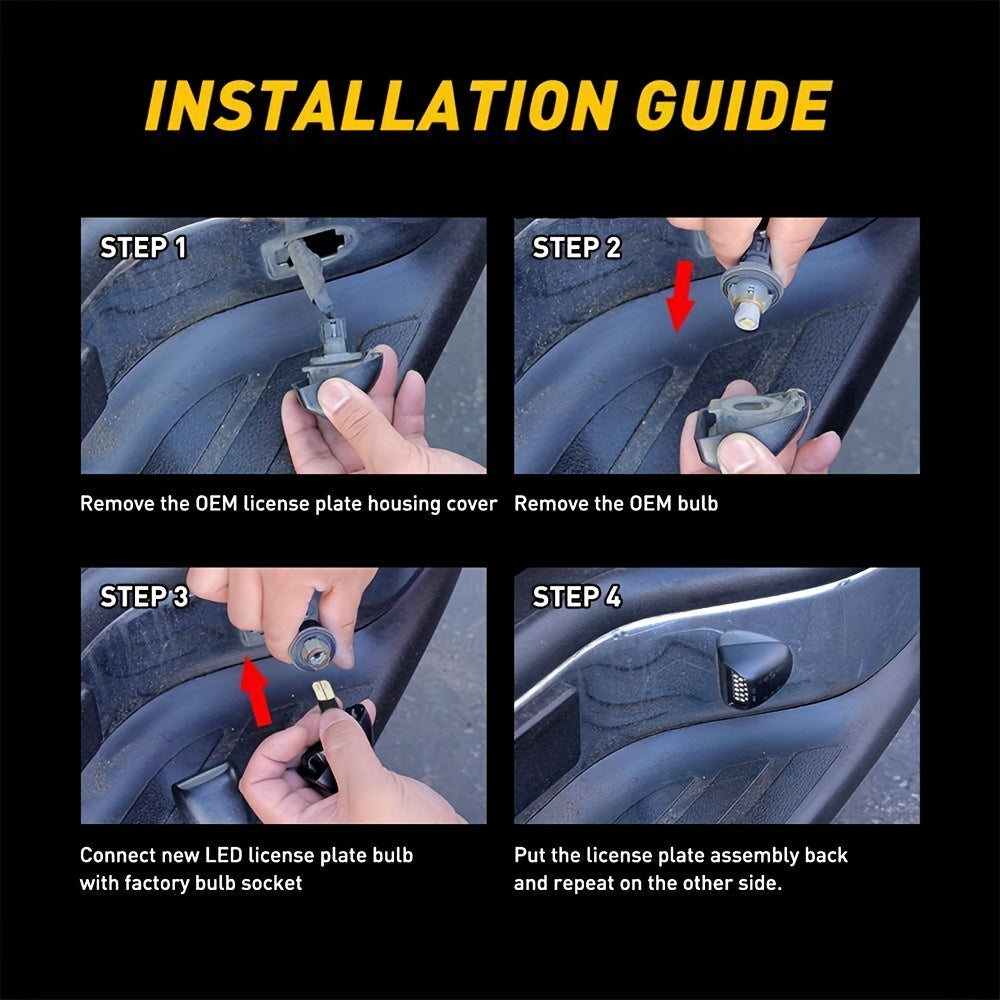 2PCS Led License Plate Light Kit for Truck SUV White 6000K Easy Install