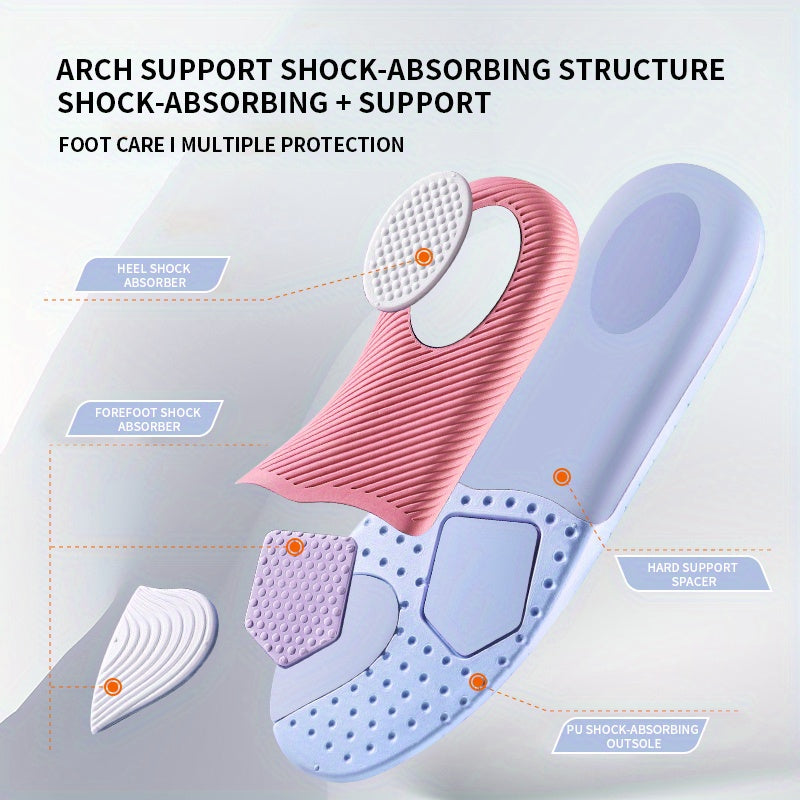 Women's 4D Ultra Soft Sports Insoles with Shock Absorption and Breathable Design