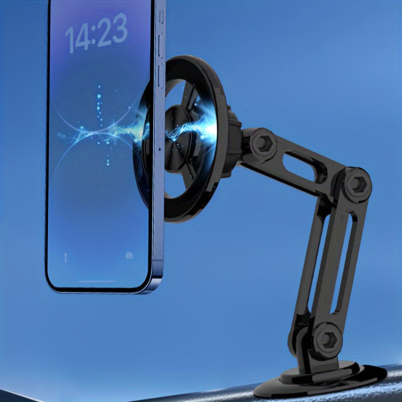 Magnetic Car Phone Holder Aluminum Alloy Rotating Folding Support