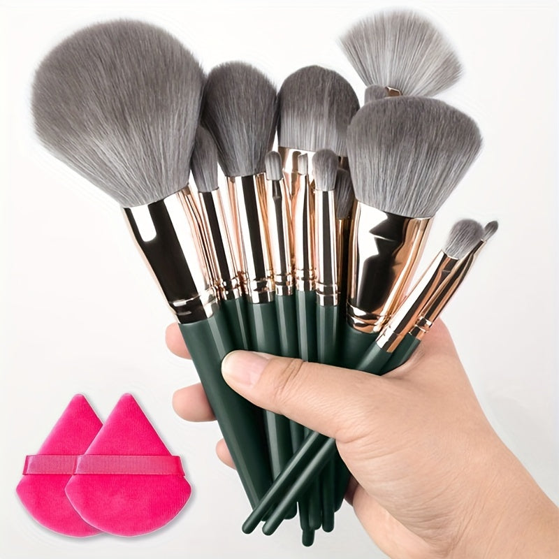 14Pcs Hypoallergenic Makeup Brush Set Nylon Bristles for All Skin Types