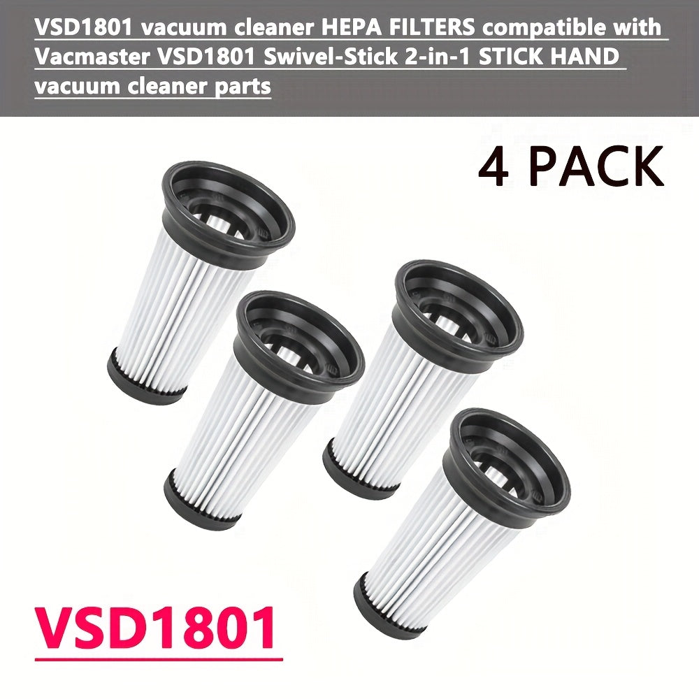 4-Piece HEPA Vacuum Filter Set for Stick Hand Vacuum Washable Durable Plastic