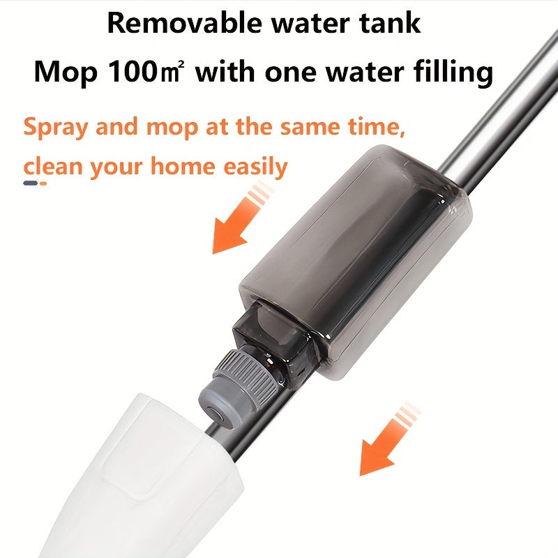 Stainless Steel Spray Mop with Reusable Microfiber Pad for Floor Cleaning