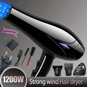 1200W Hair Dryer with Brushless Motor and Extended Reach European Plug Nozzle Included