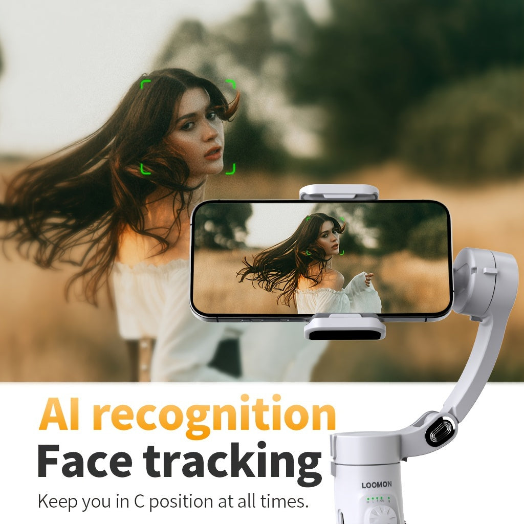 Mobile Phone Gimbal Handheld Stabilizer with Three-Axis Tracking and Live Video