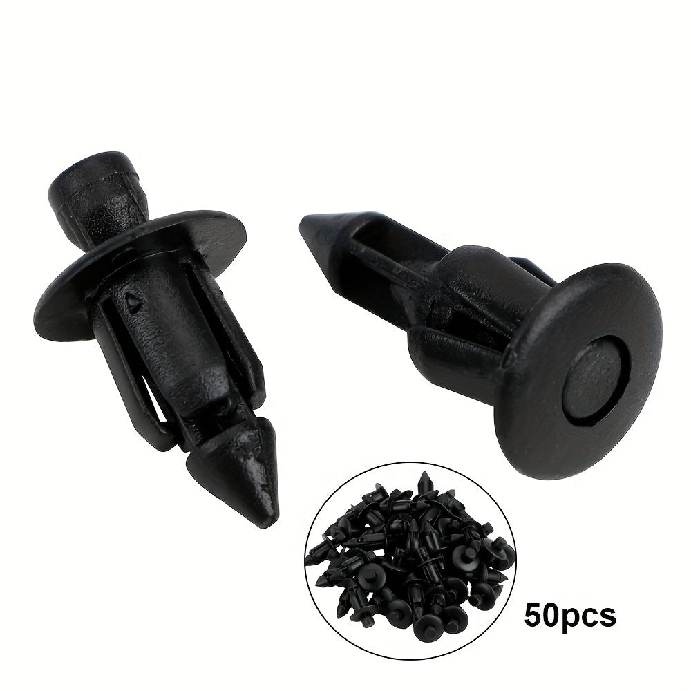 50Pcs Plastic Car Fasteners Door Trim Panel Clips 7mm Rivets