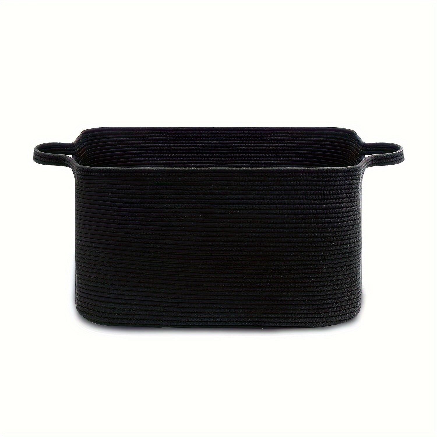 55L Kulrang Arqon To'qilgan Saqlash Savati Qo'llari Bilan - Bolalar uchun ko'p maqsadli o'yinchoq tashkilotchisi, kir, yashash xonasi, bolalar xonasi va yotoqxona - Mustahkam linen aralashmasi, 48.01 sm x 34.04 sm x 11, to'shakka joylashadigan saqlash.