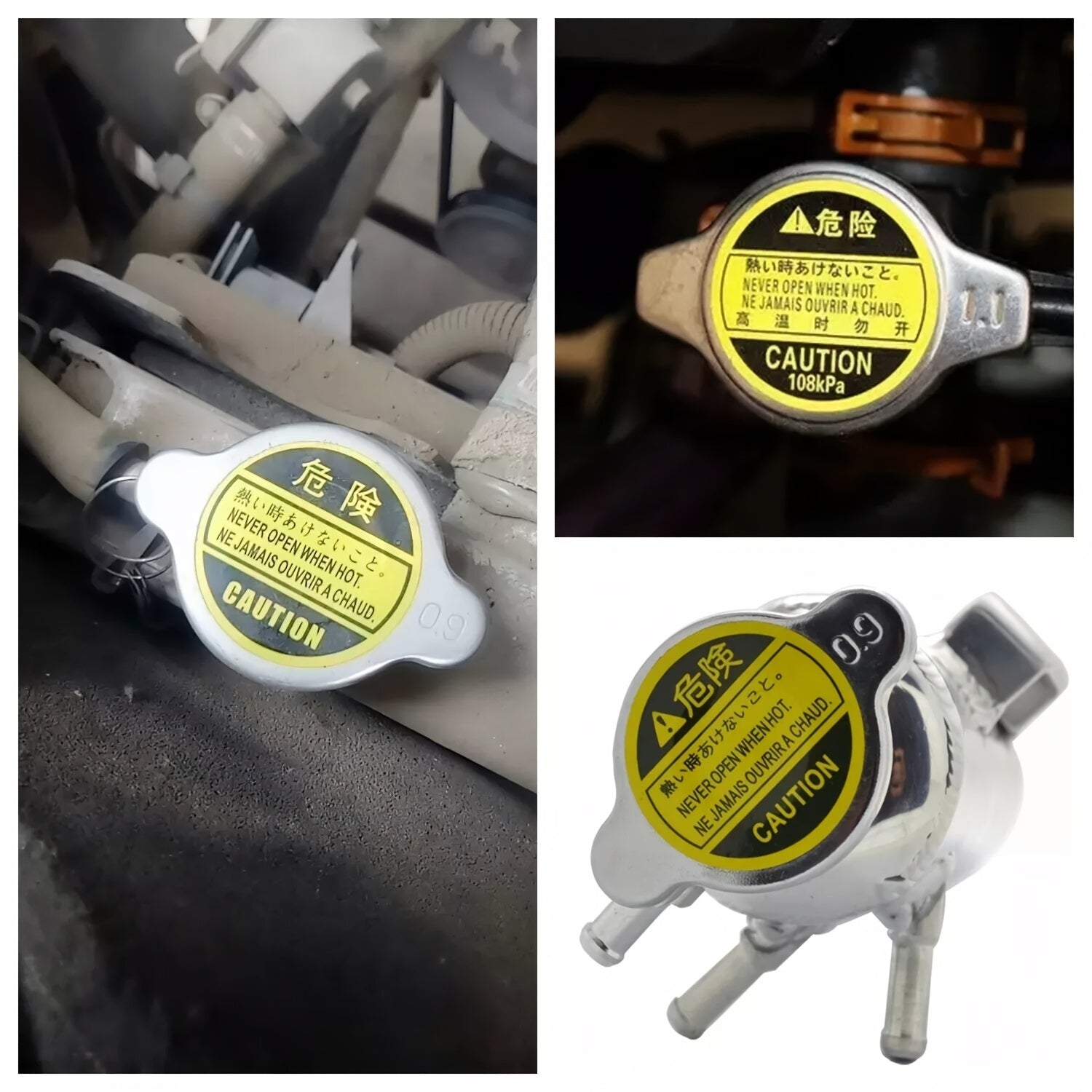 Universal 0.9 Bar Radiator Cap for Car Cooling System High Pressure Expansion Tank Cover