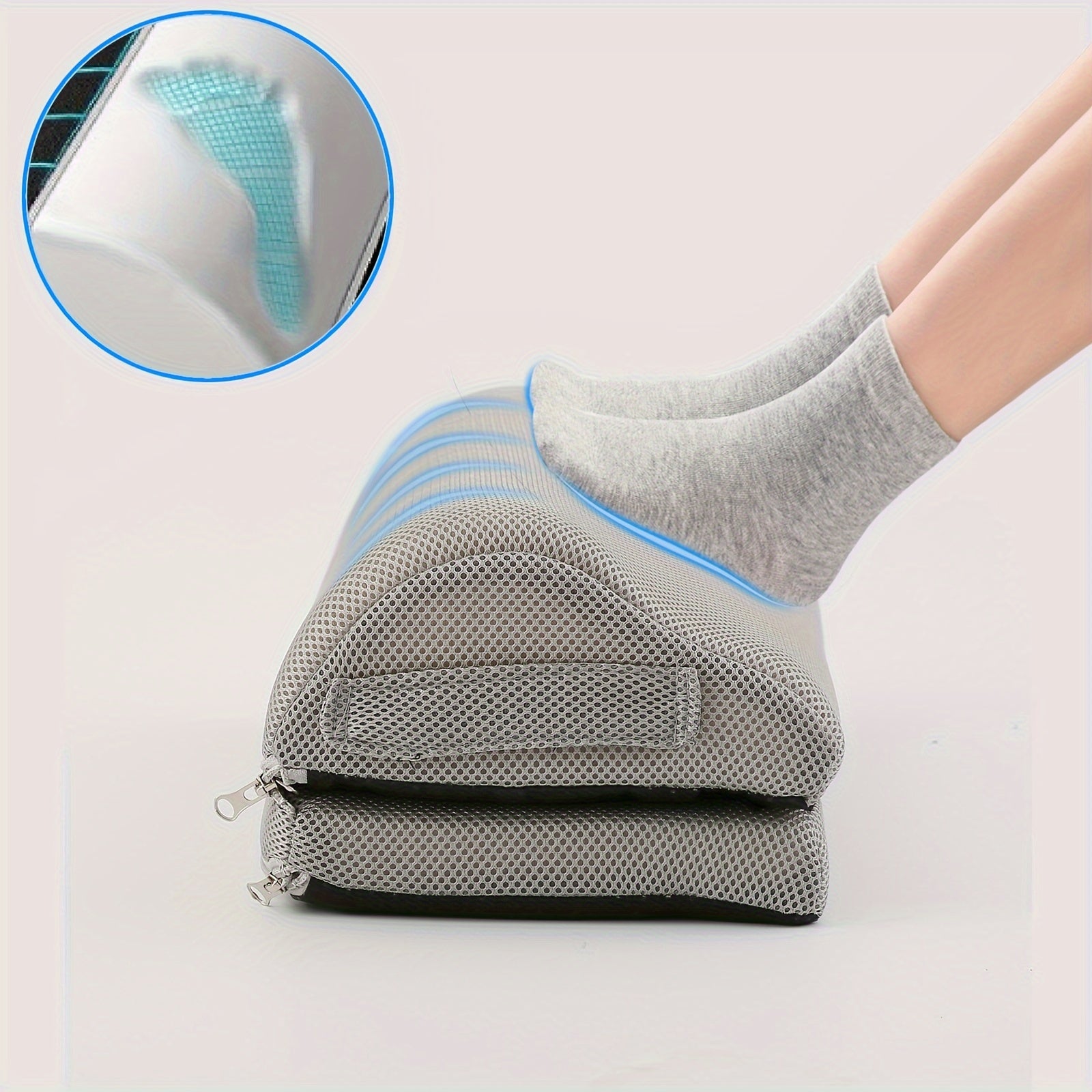Adjustable Under Desk Foot Rest with Washable Cover for Office Home Car