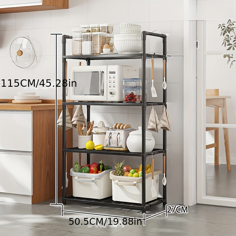 Multi-Tier Storage Organizer Rack with 4 Shelves for Kitchen Bathroom Bedroom