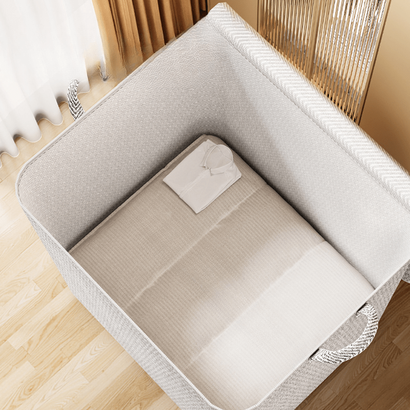 Gran cesta de ropa plegable con tapa, recipiente de almacenamiento de tela impermeable, asas, 54 kg