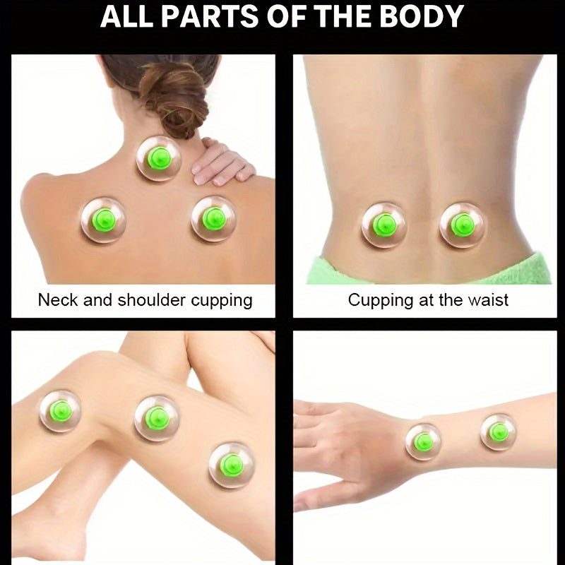 12-Piece Cupping Therapy Set with Pump and 6 Jar Shapes for Relaxation