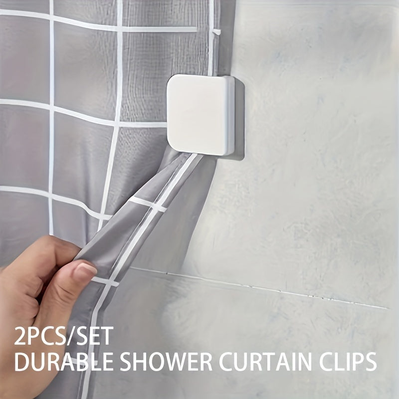 Shower Curtain Clips Waterproof Bathroom Splash Guard Secure Curtain in Place