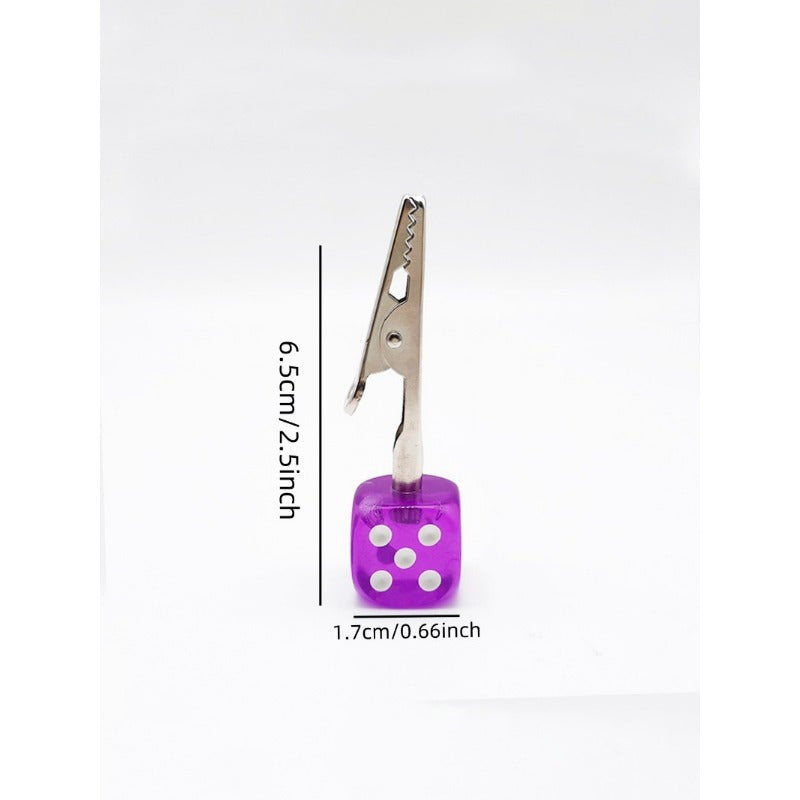 Multicolor Acrylic Dice-Shaped Paper Clip for Office and Tobacco Use