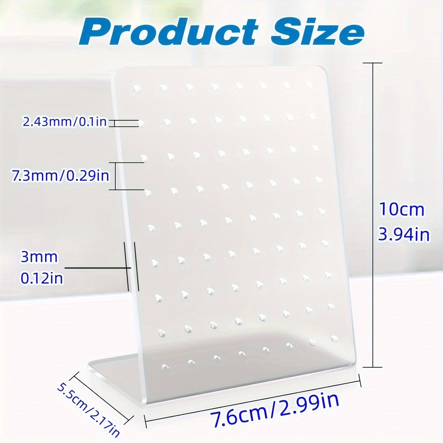 Organizador de pendientes de acrílico con 72 agujeros, caja compacta de almacenamiento de joyas