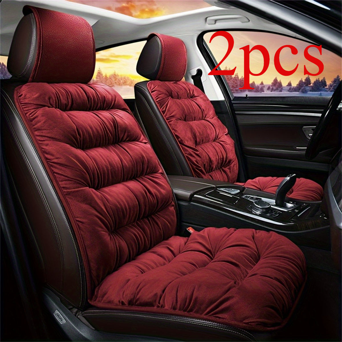 Universal Soft Plush Car Seat Cover Set for Winter Comfort