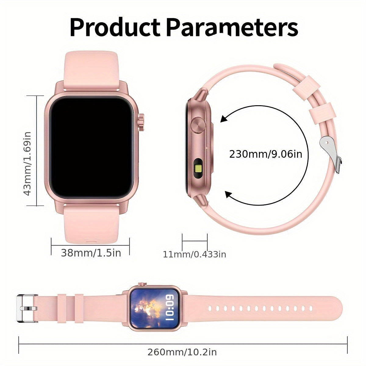 COIUSOR Смарт-часы с 3D динамическим спортивным циферблатом, встроенным светодиодным фонариком, большим экраном 4,7 см, настоящим беспроводным 5.3, более 100 спортивными режимами, ответом на звонки и их совершением, отправкой сообщений.
