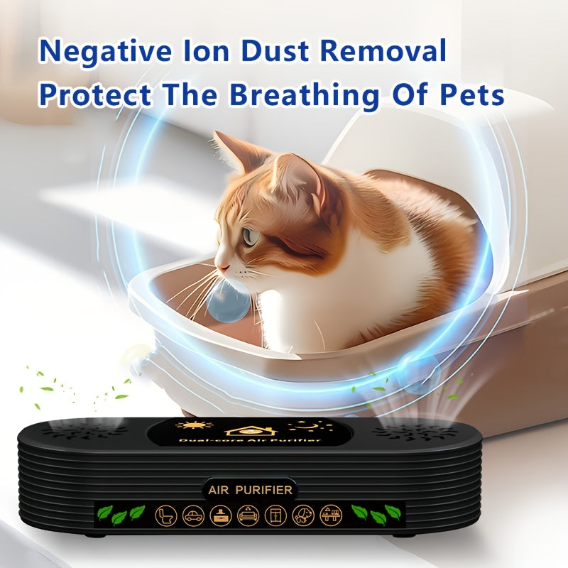 Dual-Core Pet Odor Eliminator Air Purifier USB Powered Quiet Wall-Mount
