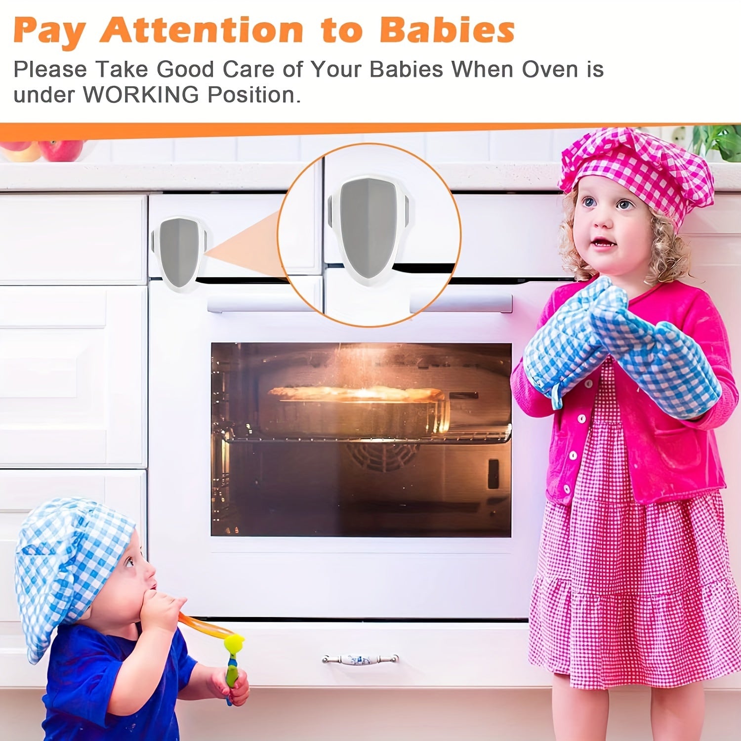 Safety Oven Lock Heat-Resistant Adhesive Child Safety Lock for Oven Doors