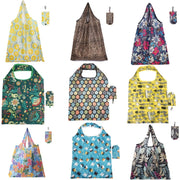 Reusable Polyester Shopping Tote Bag Large Foldable Sunflower Leopard Paisley