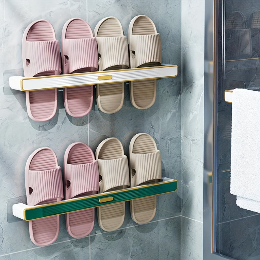 Wall-Mounted Slipper Rack Shelf Waterproof Moisture-Proof for Towels and Storage