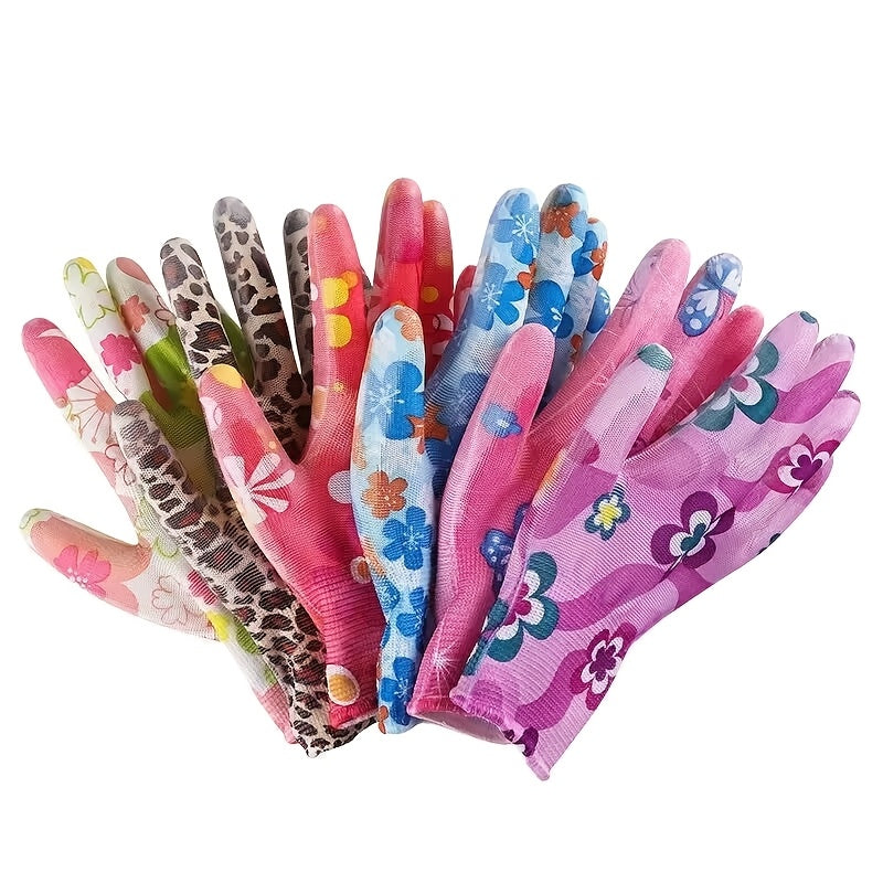 Nylon Garden Gloves for Women Available in 6 10 12 24 Pcs Flexible Finger Protection for Planting Weeding Seeding