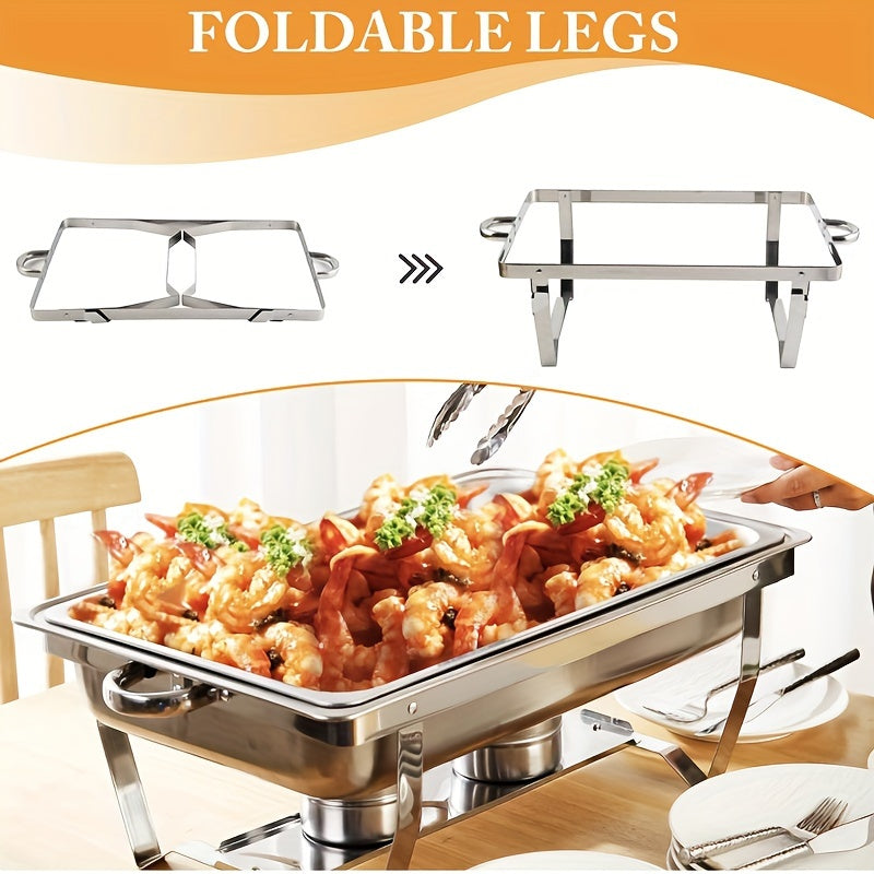 Stainless Steel Buffet Chafing Dishes Set with Lid for Catering and Home Use