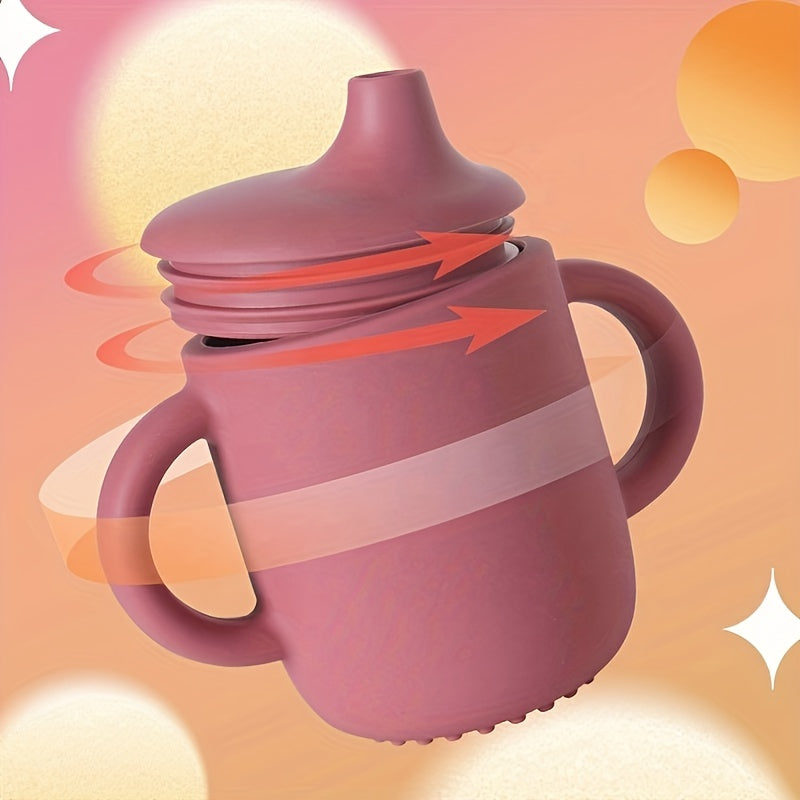 Vaso de silicona para niños con asas y pajita para batidos y snacks