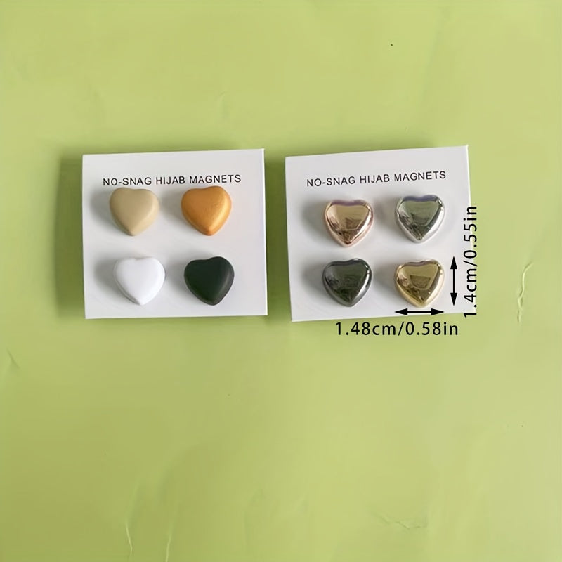 Set of 4 Minimalist Silver Hijab Magnets for Scarves and Shawls