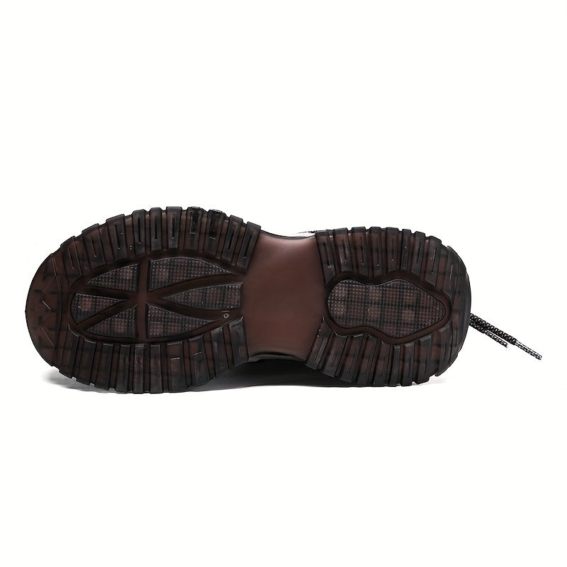 Men's Casual Sneakers Low Top Leather Upper Comfortable Durable Solid Color Shoes