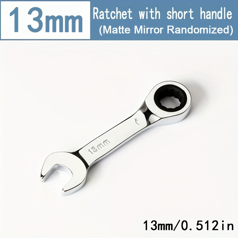 Mini Two-Way Ratchet Wrench, 72 Tooth, Metal Open-End, Durable Rust-Proof