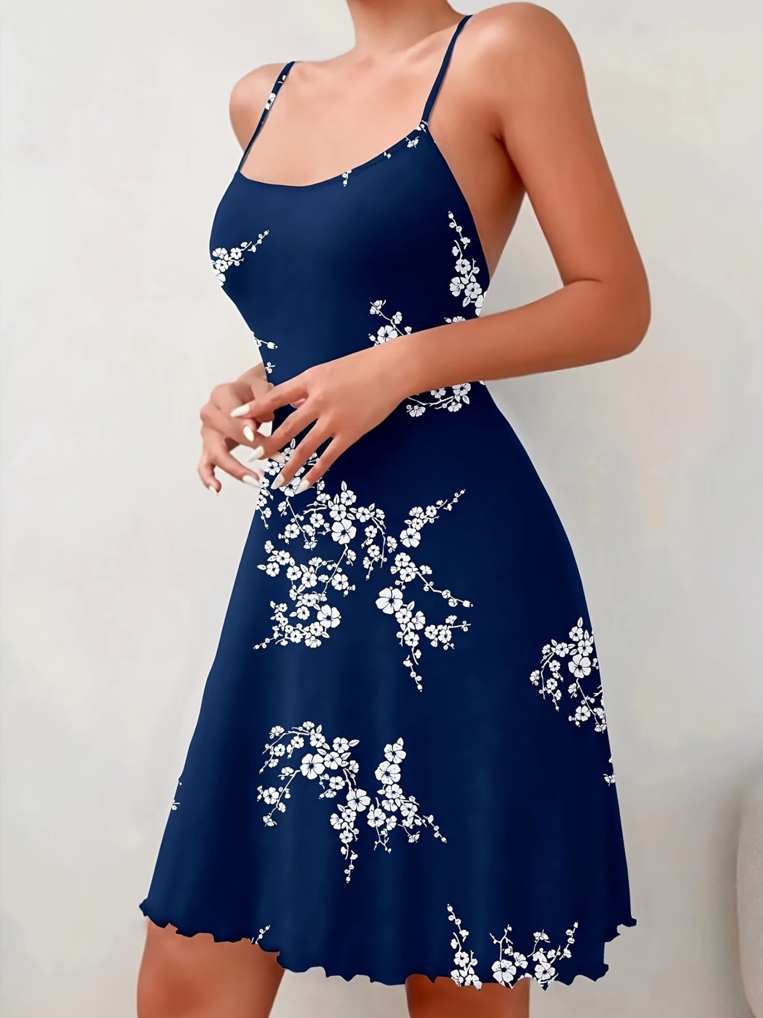 Women's Elegant Casual Dresses Polyester Spaghetti Strap Print All-Season