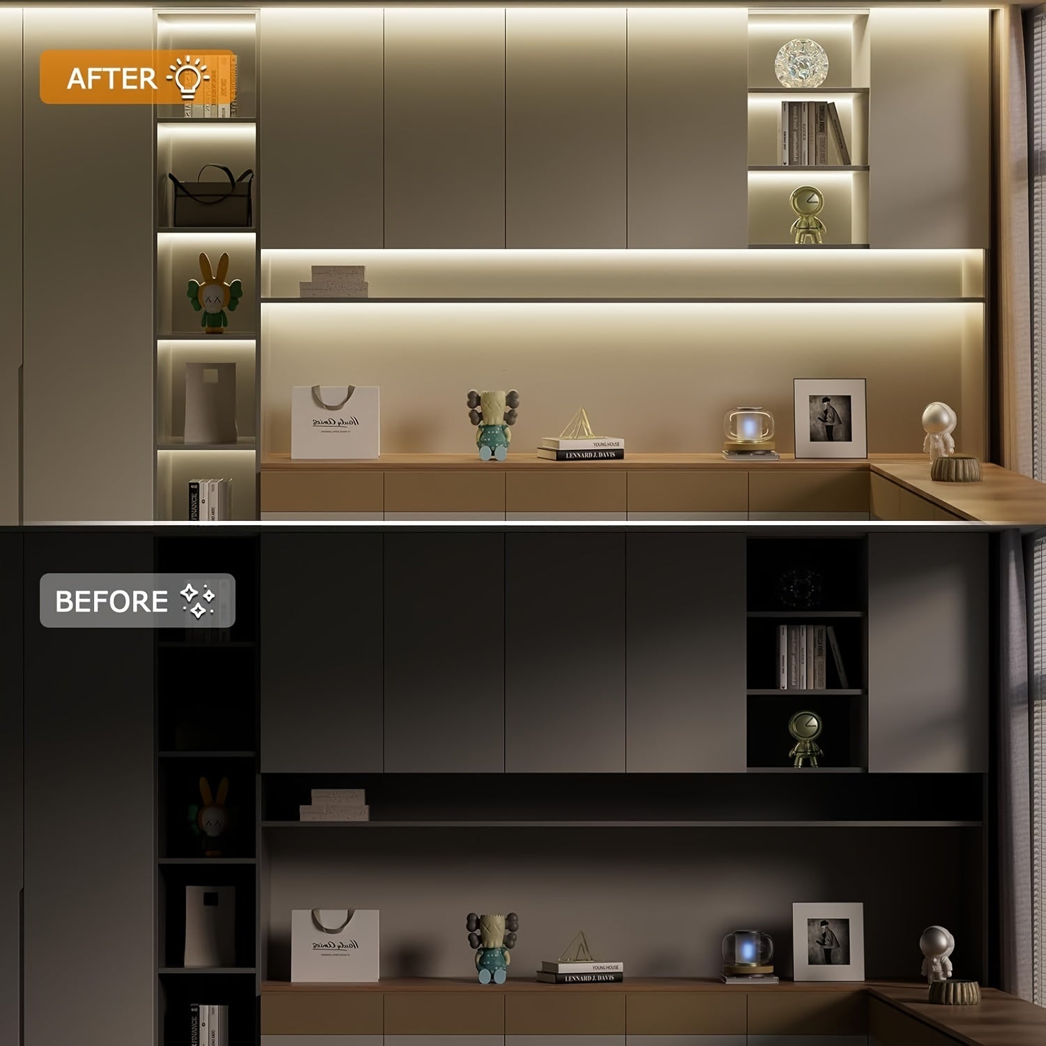 5m COB LED Strip Lights Flexible Night Lighting for Bedroom Kitchen Stairs White Warm Cool