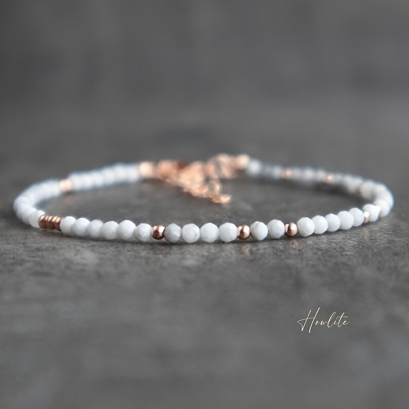 Женский браслет из бусин лунного и солнечного камня для подарка и украшений