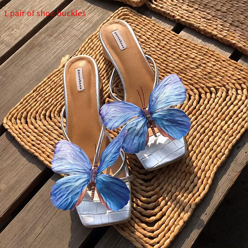 Women's Butterfly Flower Shoe Clips Detachable Beach Vacation Accessories