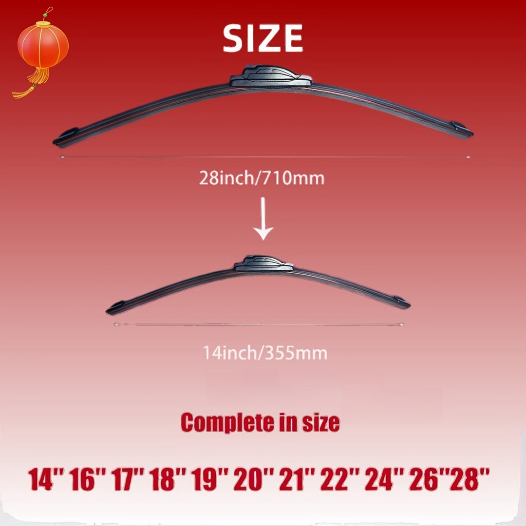 Durable 4-Layer J Hook Wiper Blades with Rubber Strips for All Cars 35.56-71.12 cm