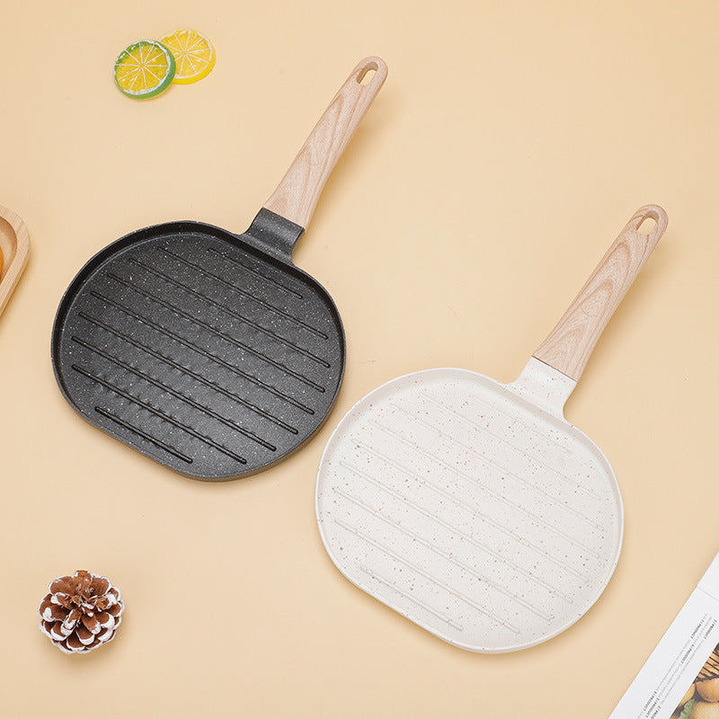 Uyda pishirish uchun ideal, bu premium alyuminiy mini qovurish panasi yopishqoq emas, BPA dan xoli va mazali nonushta va steaklar tayyorlash uchun mukammaldir.