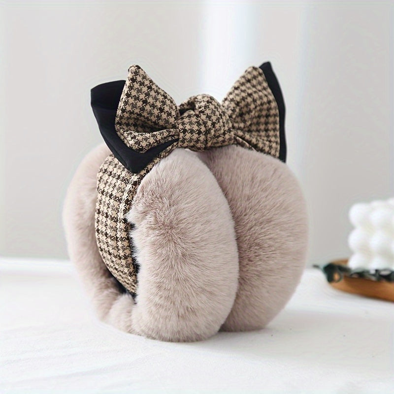 Women's Winter Faux Fur Earmuffs Warm Soft Chic Ear Protection with Bow