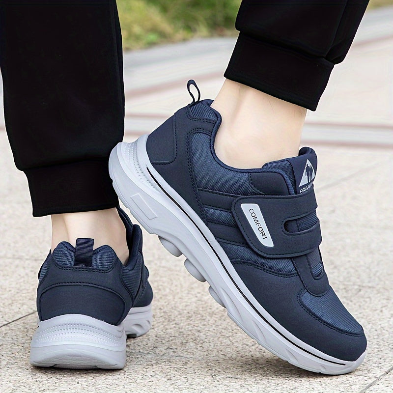 Men's Wide-Fit Breathable Fabric Slip-On Athletic Sneakers for Casual Running and Outdoor Wear