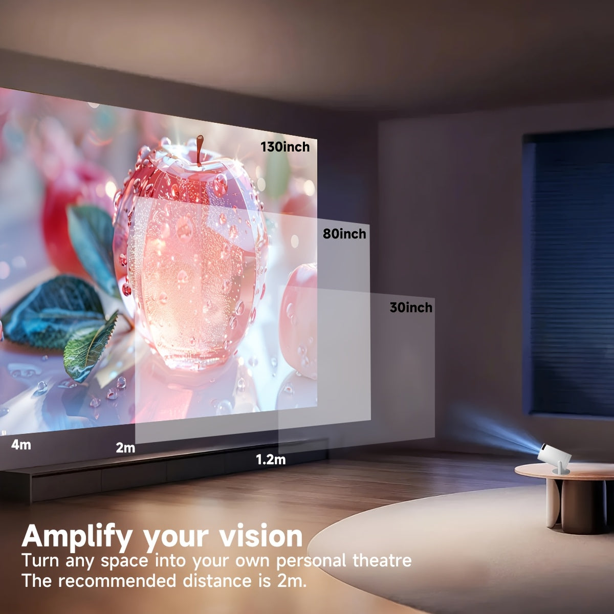 Mini Video Projector with Android TV, 1080P Support, WiFi6, Auto Focus