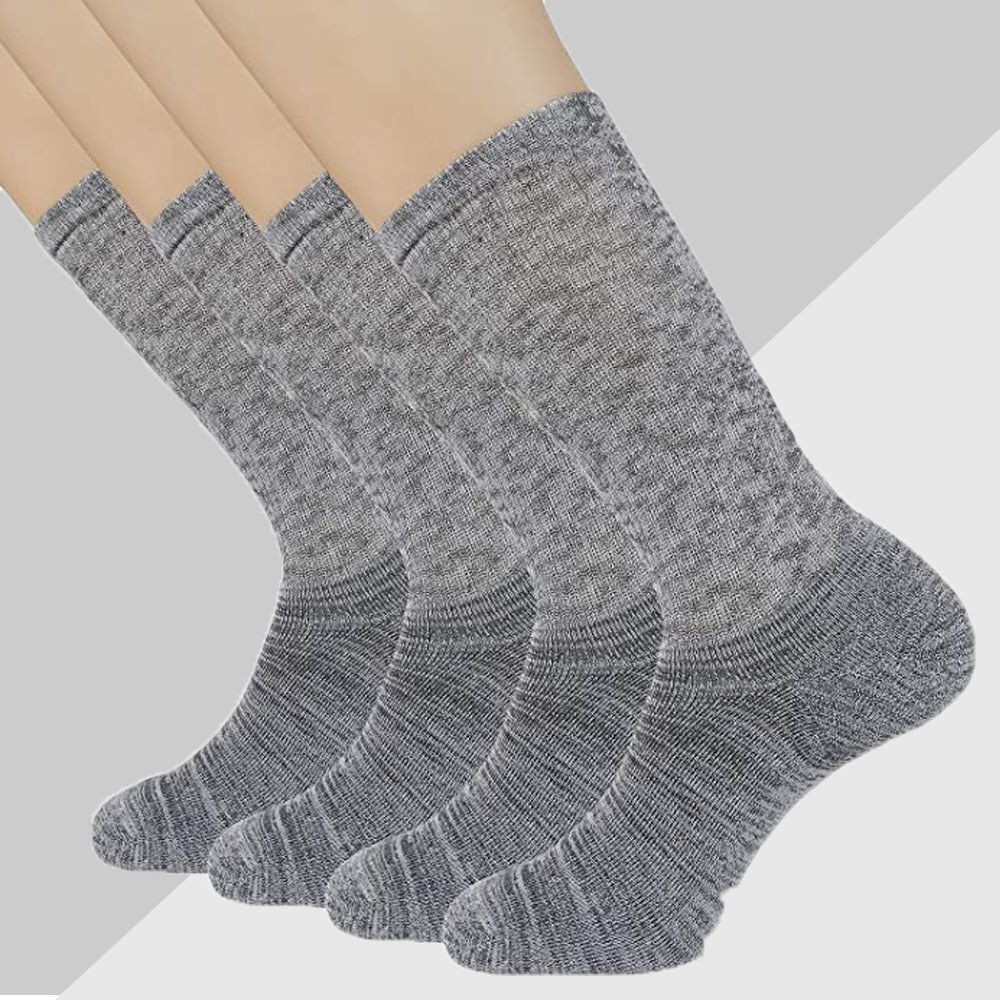 Men's Bamboo Full Cushion Socks for Running Hiking Moisture-Wicking Athletic Crew 4 Pairs