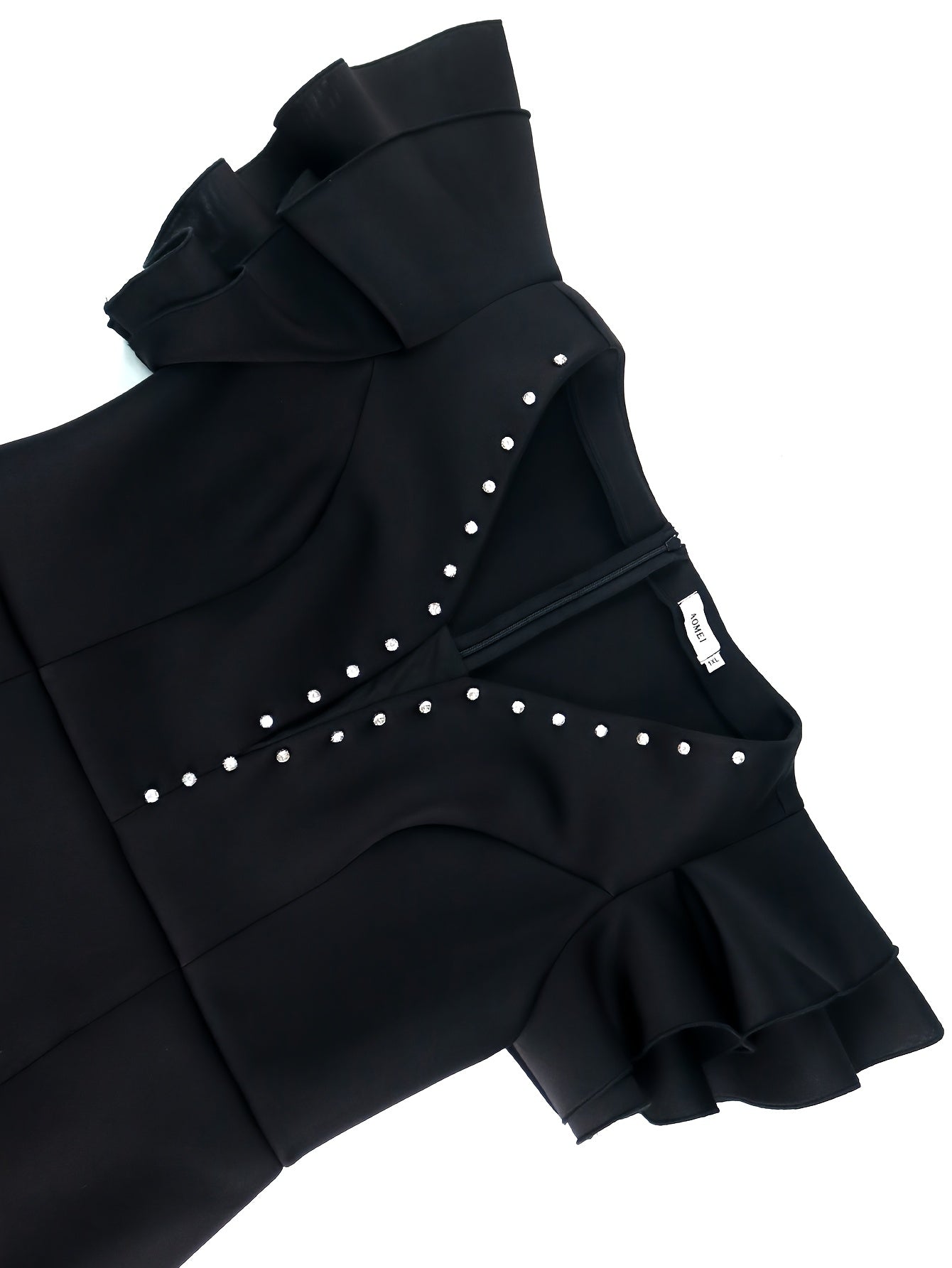 Plus Size Evening Dress Sparkly Flare Sleeve Formal Party Gown