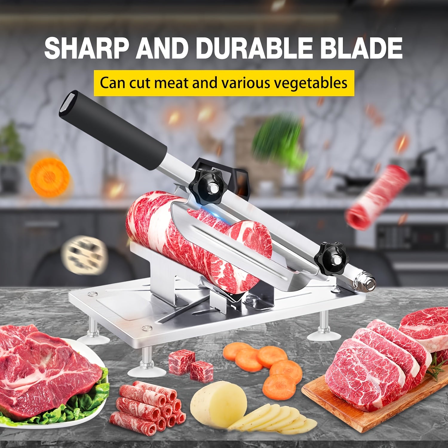 Stainless Steel Beef Slicer for Kitchen Food Preparation