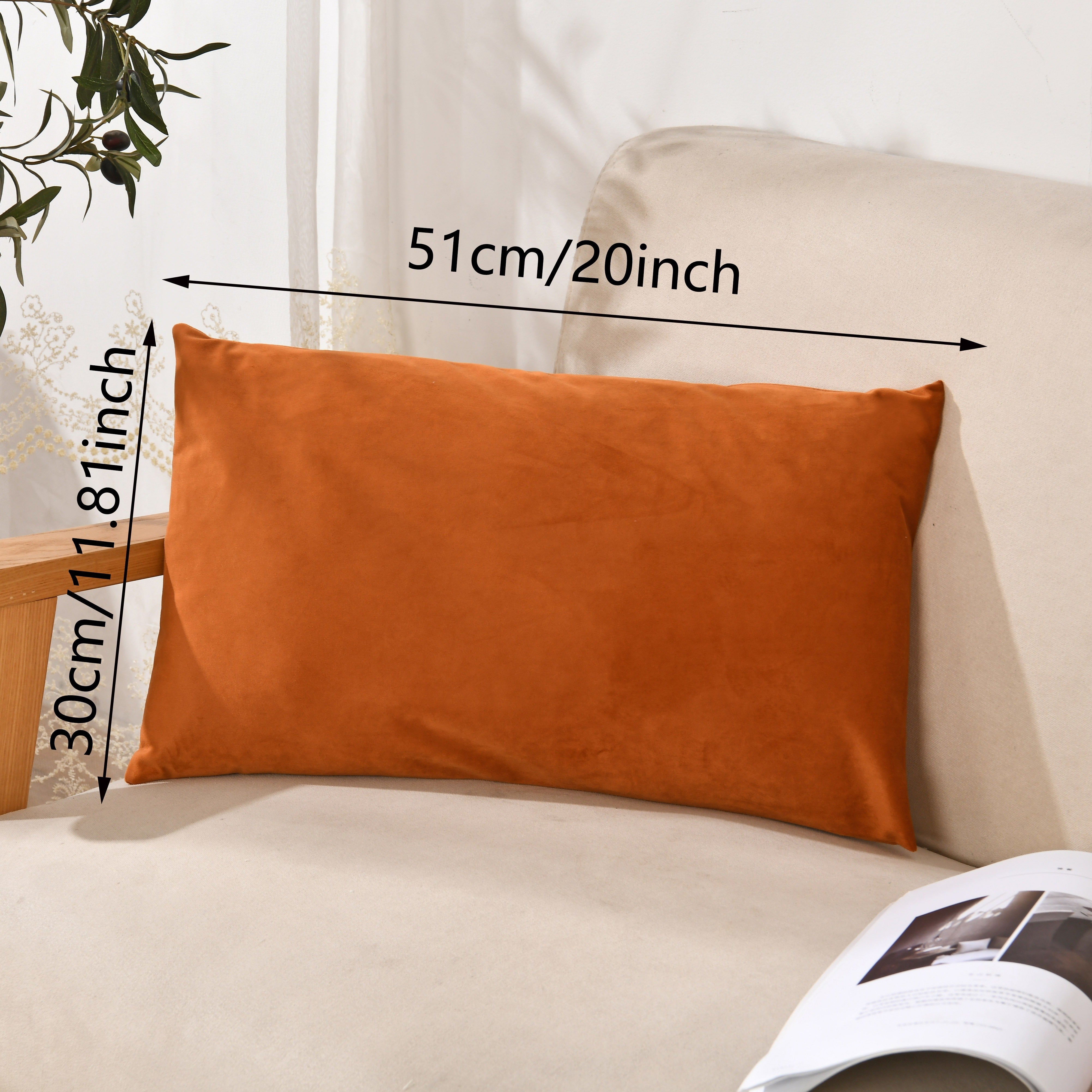 Velvet Throw Pillow Cover in Navy Blue Yellow-Green Orange Polyester Zipper Closure for Living Room Bedroom