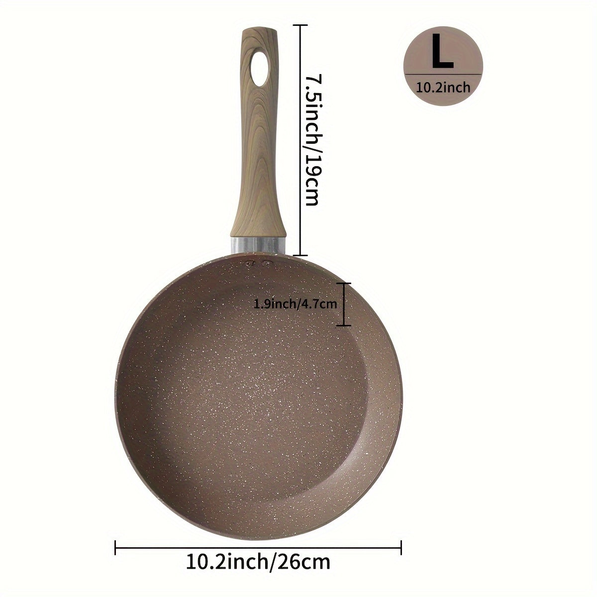 Non-Stick Aluminum Frying Pan with Wooden Handle Maifan Stone Coating Dishwasher Safe